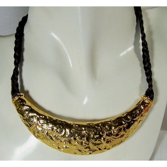 Cadoro Gold Egyptian Revival Statement Choker Collar Necklace Vintage - Picture 1 of 8